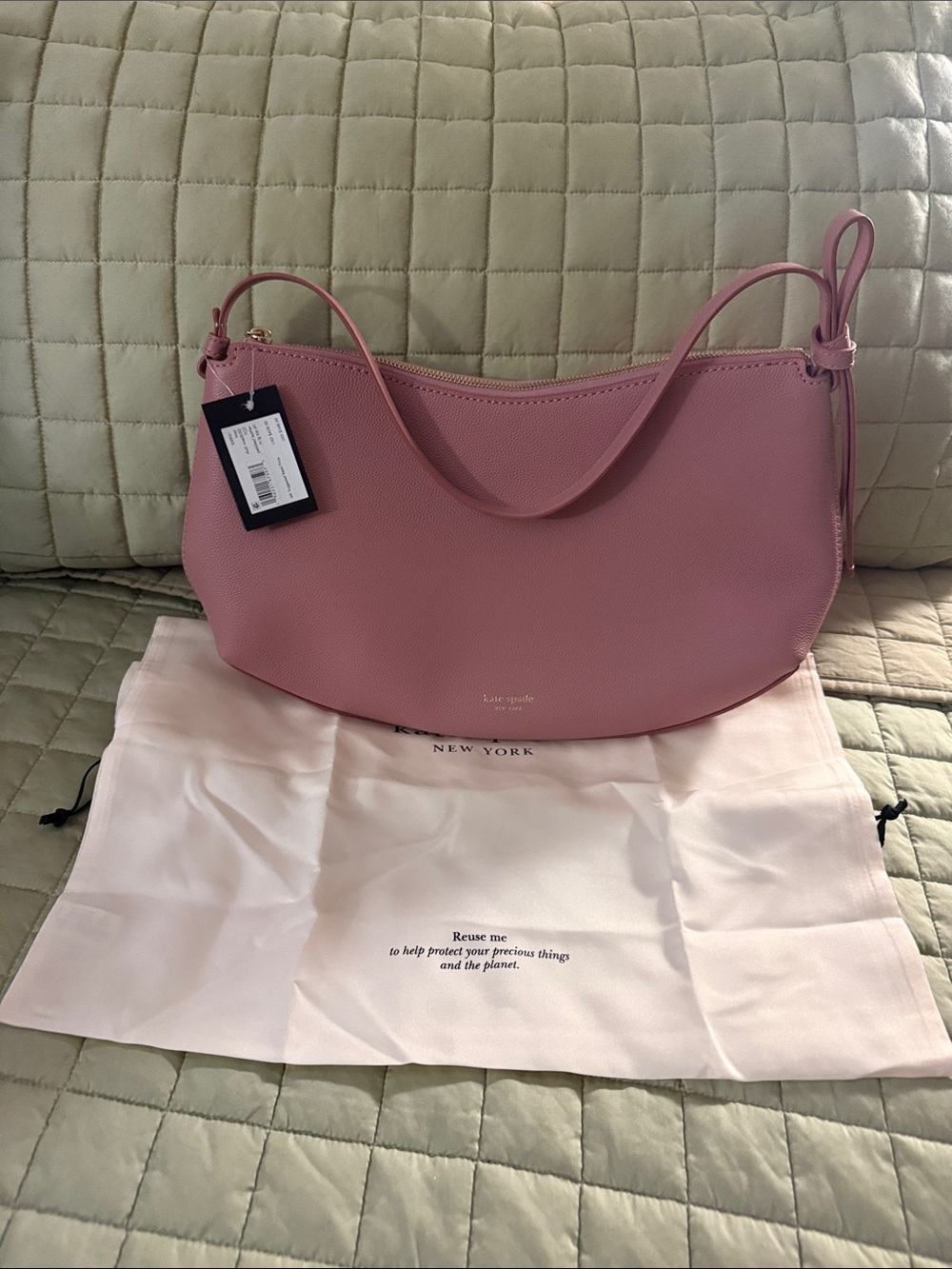 kate spade rose pink crescent shoulder bag